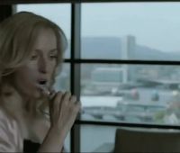 Gillian Anderson Brushing Her Teeth