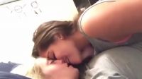 Cute Lesbian Friends Kissing