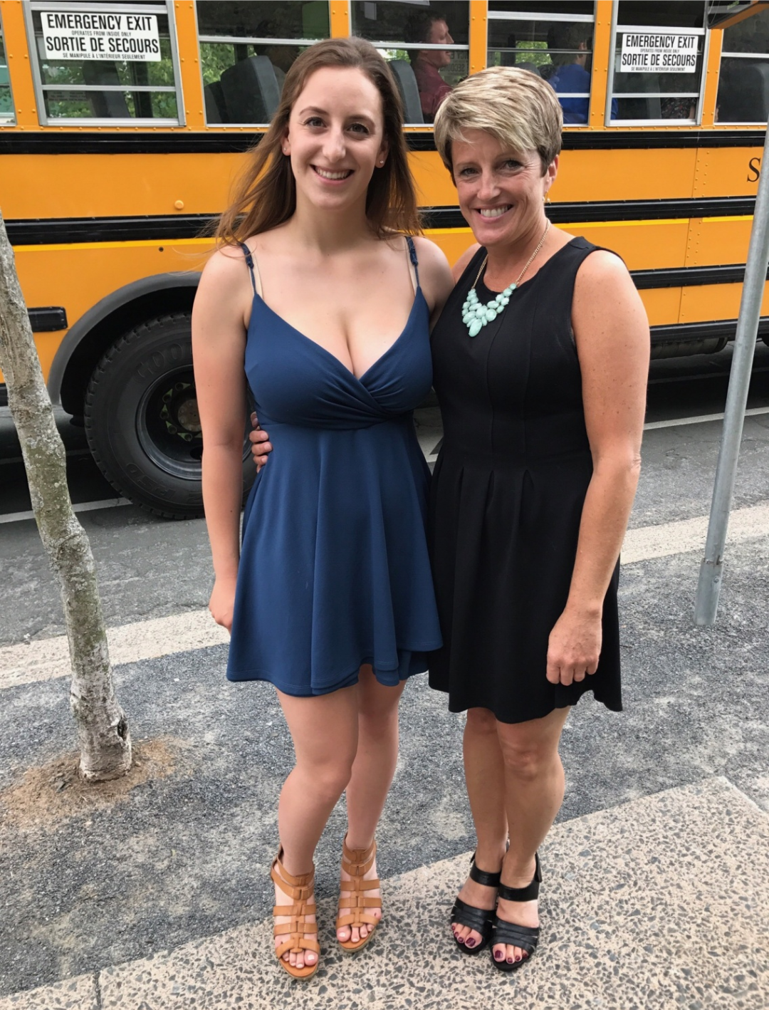With her mom