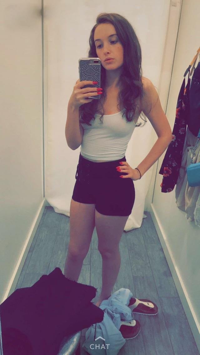 cutie trying on shorts