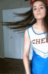 Cheerleader flashes pussy doing back hand spring