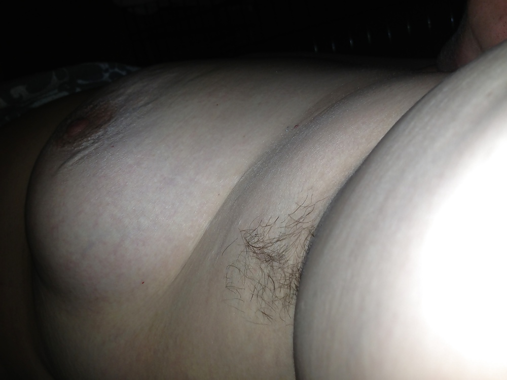 My wifes tits and hairy armpits
