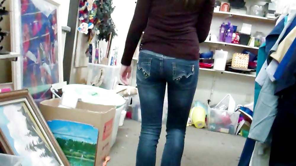 Ass & butt in jeans looking tightly delicious
