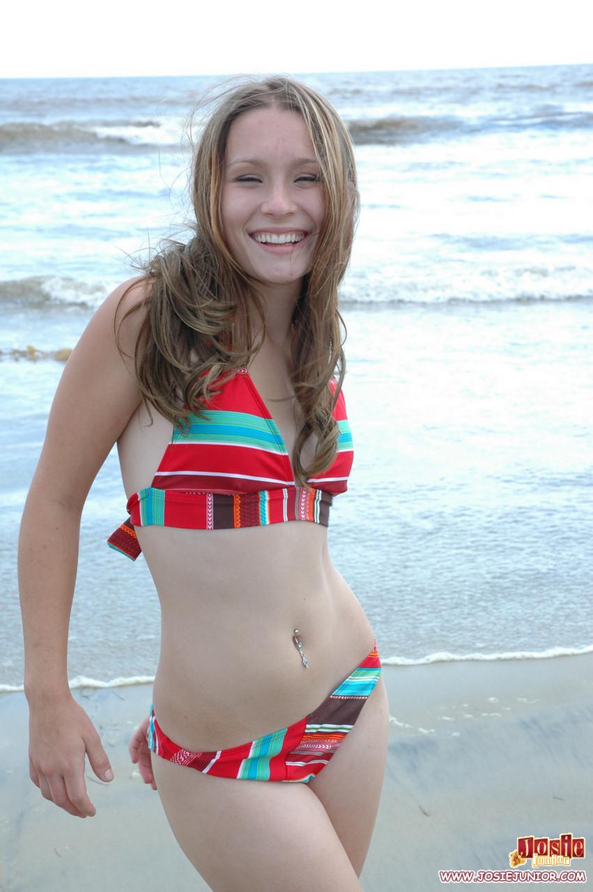 Pictures of teen Josie Junior having some fun on the beach