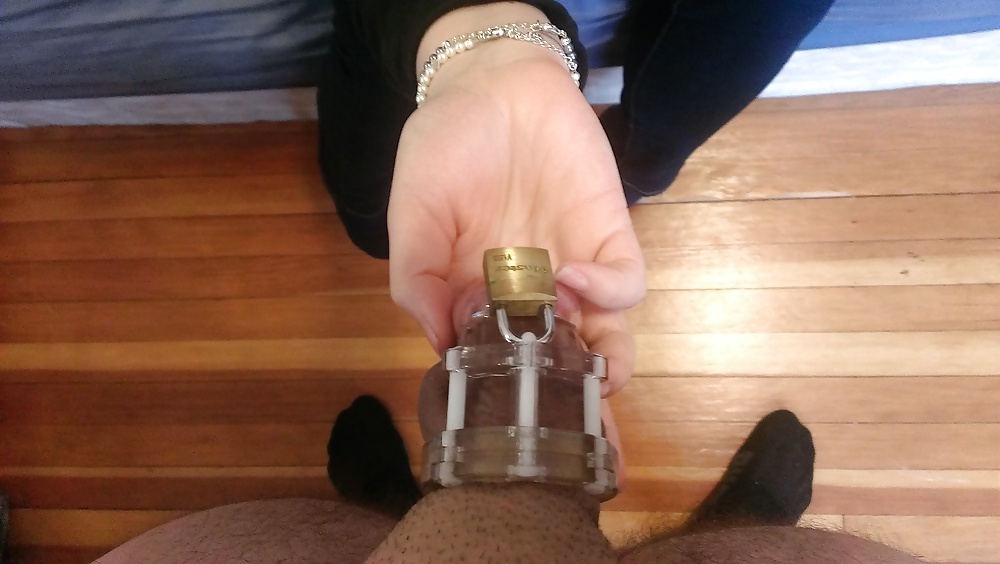Chastity Tease for my Foot Slave Cuckold Boyfriend