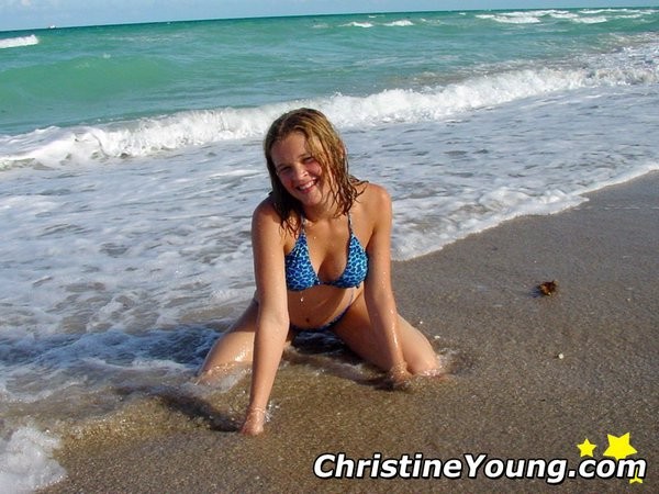 Christine enjoys some sexy ass beach time