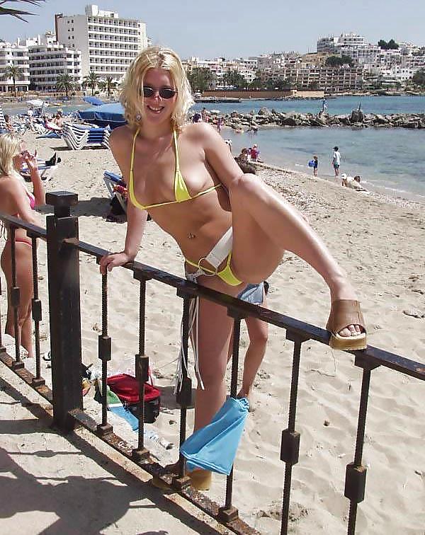 Blonde slut at the Beach