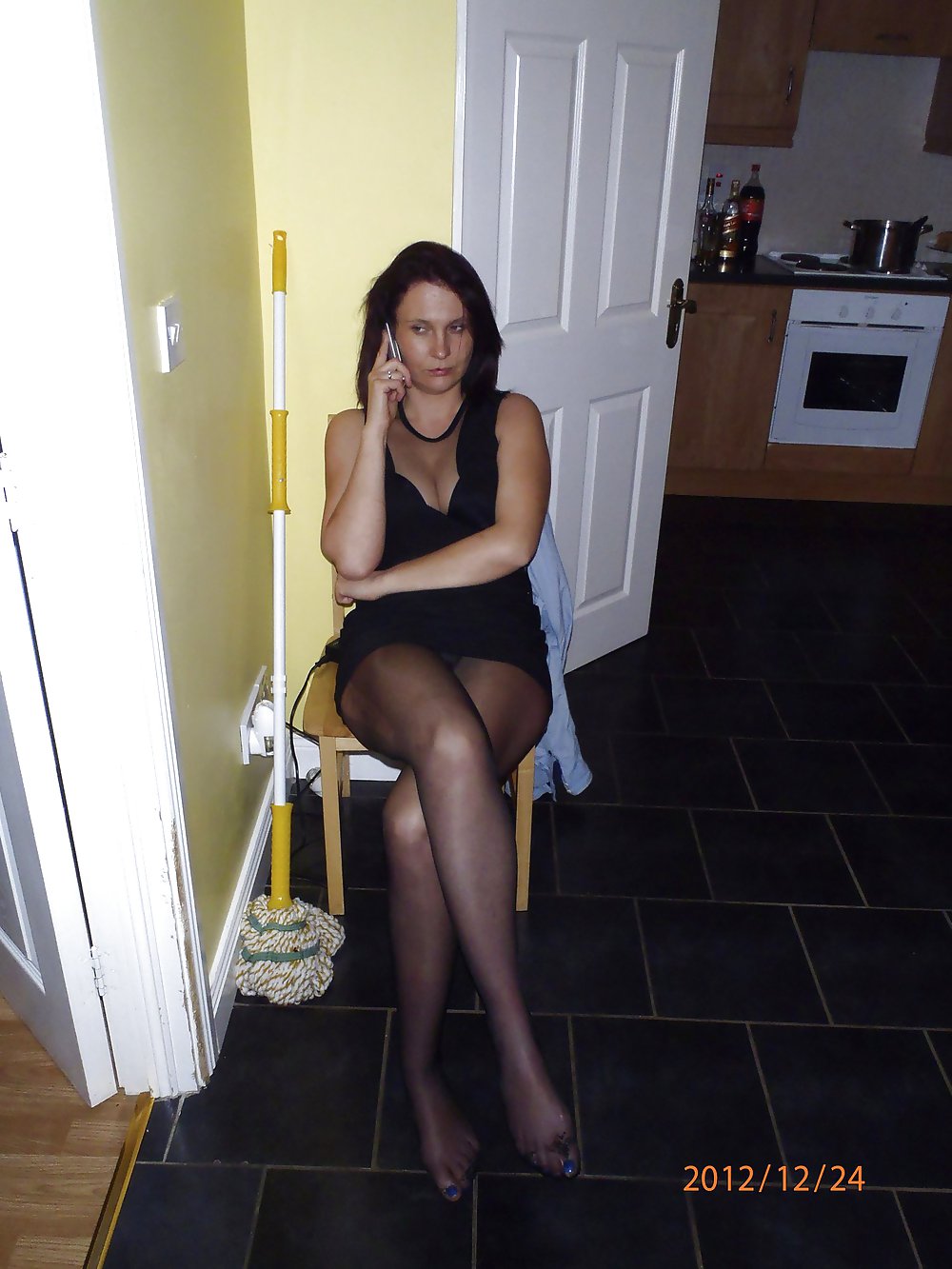 Sexy amateur in stockings and pantyhose