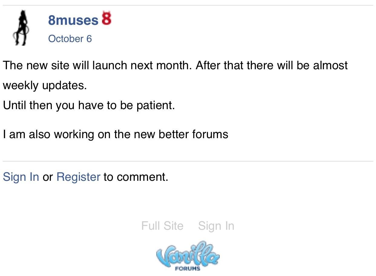 FYI.. The site will be back in November . , And with weekly (maybe) updates