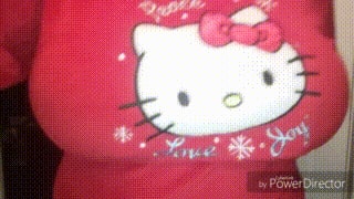 Braless in Hello Kitty PJs GIF