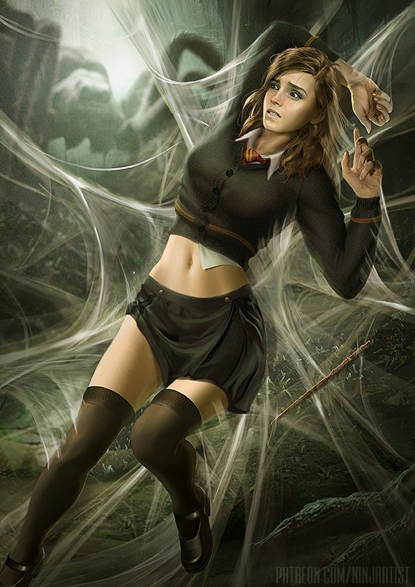 Hermione & Aragog (Part1)-[Harry Potter][webbing](Ninjartist)