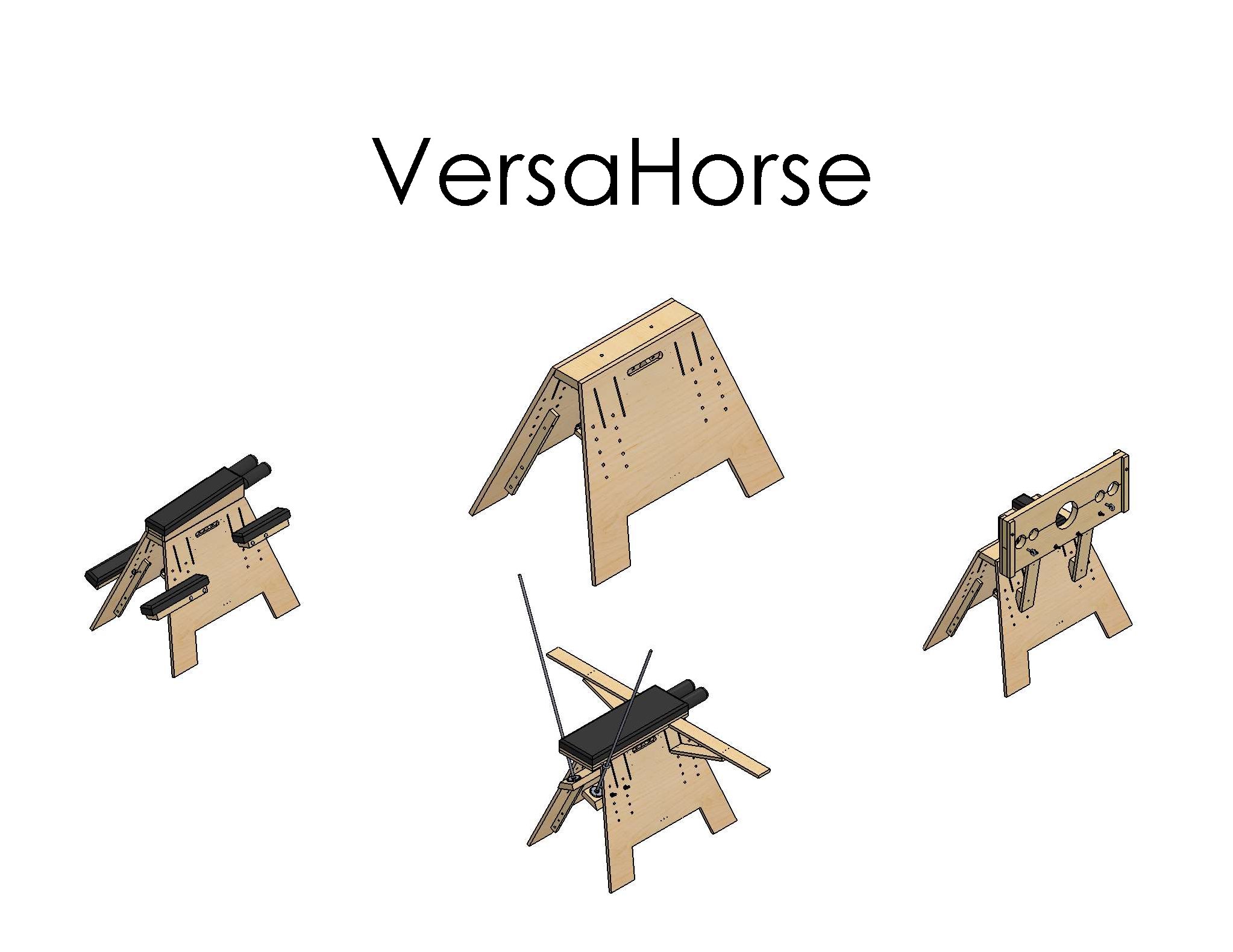 The VersaHorse plans are not very easy to follow, so I redrew them all in CAD to (hopefully) make it easier for folks to understand and build.