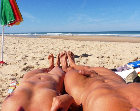 Nude beach selfie
