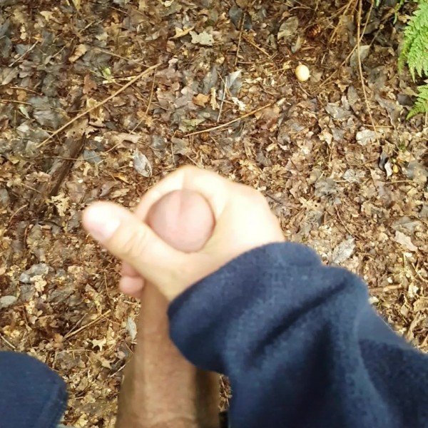 Jerking off in the woods whilst making sure no one sees.. [1:10] [cumshot]