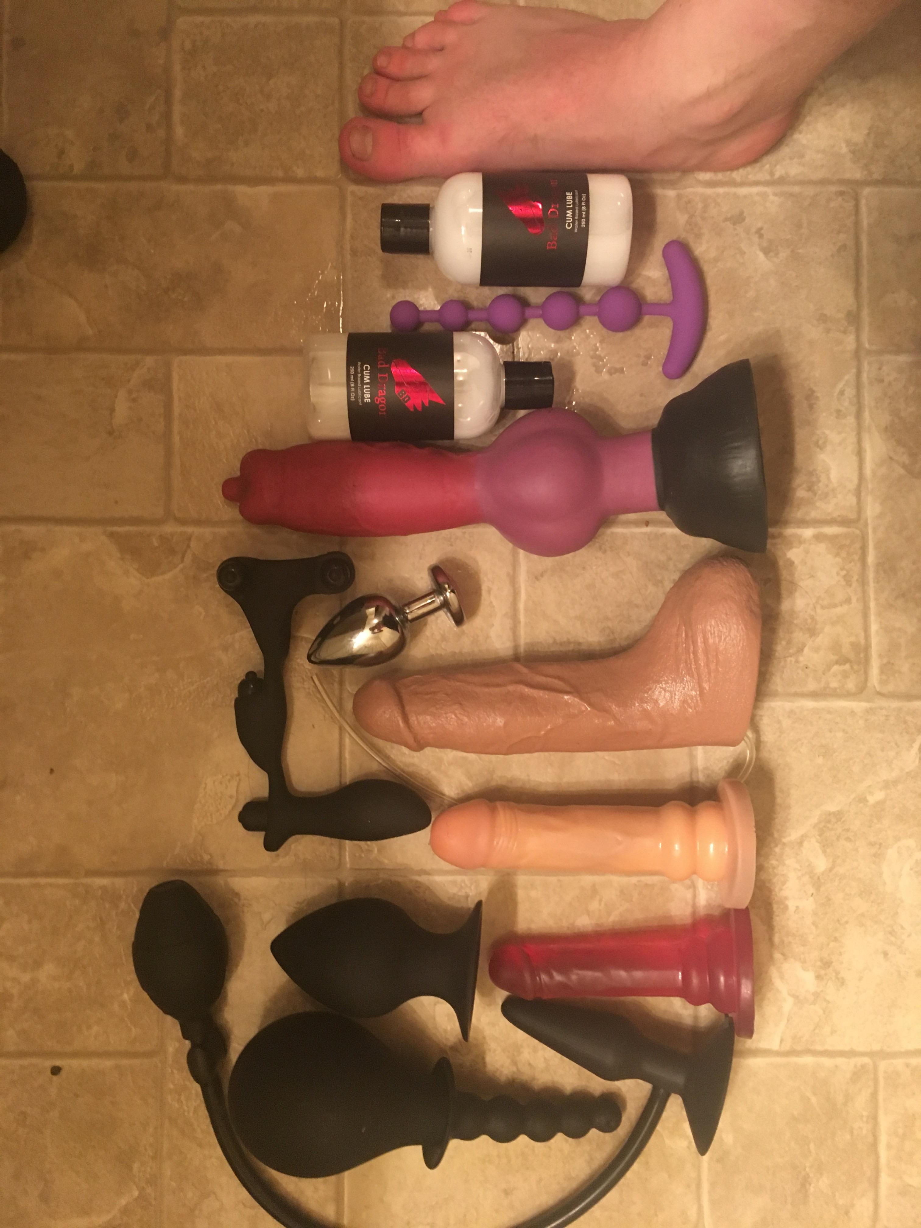 Decided to post all my penetrable toys! Foot for scale!