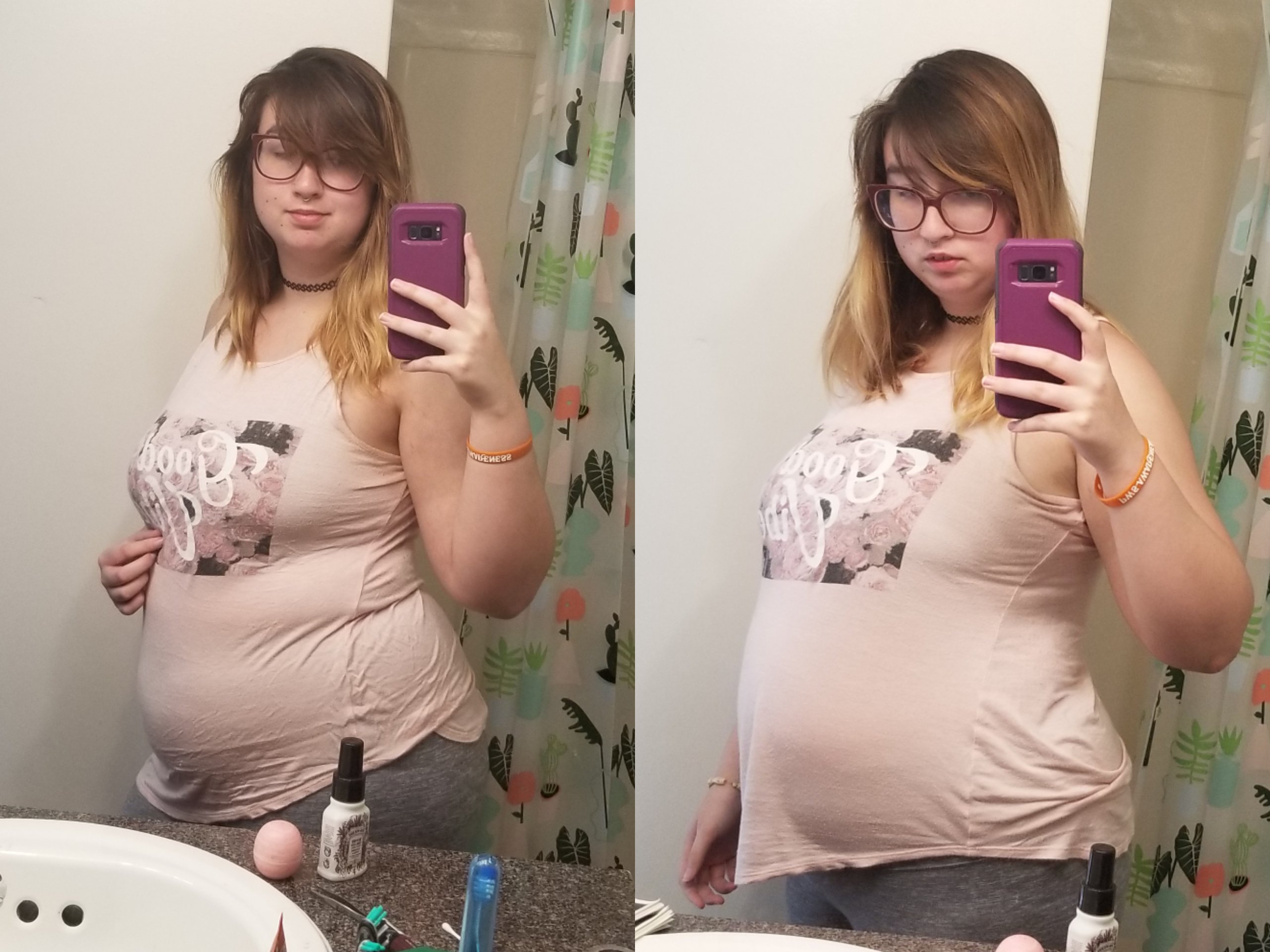 Before and after a stuffing of subs and soda! My belly ached so much :)