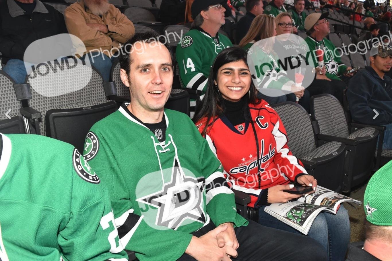 Randomly found Mia’s picture from a Dallas Stars game from last year through the fan photo website!