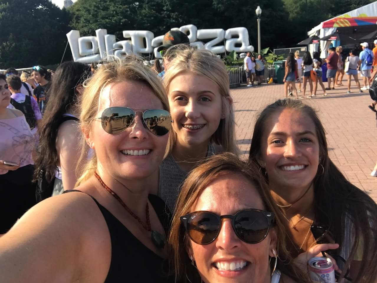 Pair of mother daughter at Lollapalooza