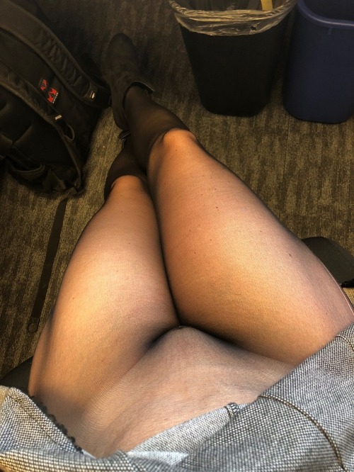 marriedlust35: T - she sent me this while she was at work. What would any normal man do? I got hard and couldn’t wait to see her later in the day. Fuck, she is hot!!! Hot legs in black pantyhose!More hot legs - http://fucking-legs.tumblr.com/