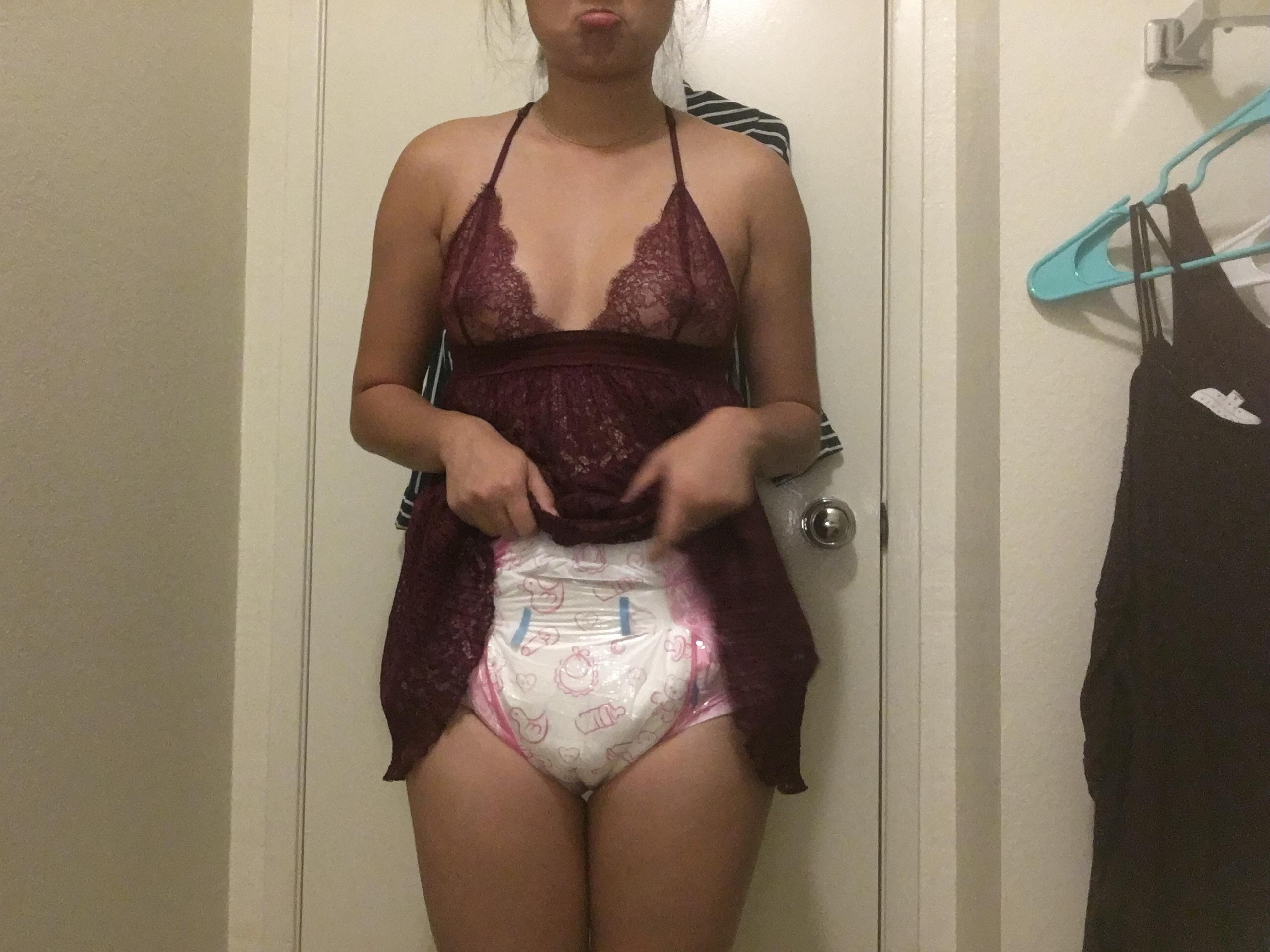 I wanted to be a big girl with my new lingerie. Daddy laughed.