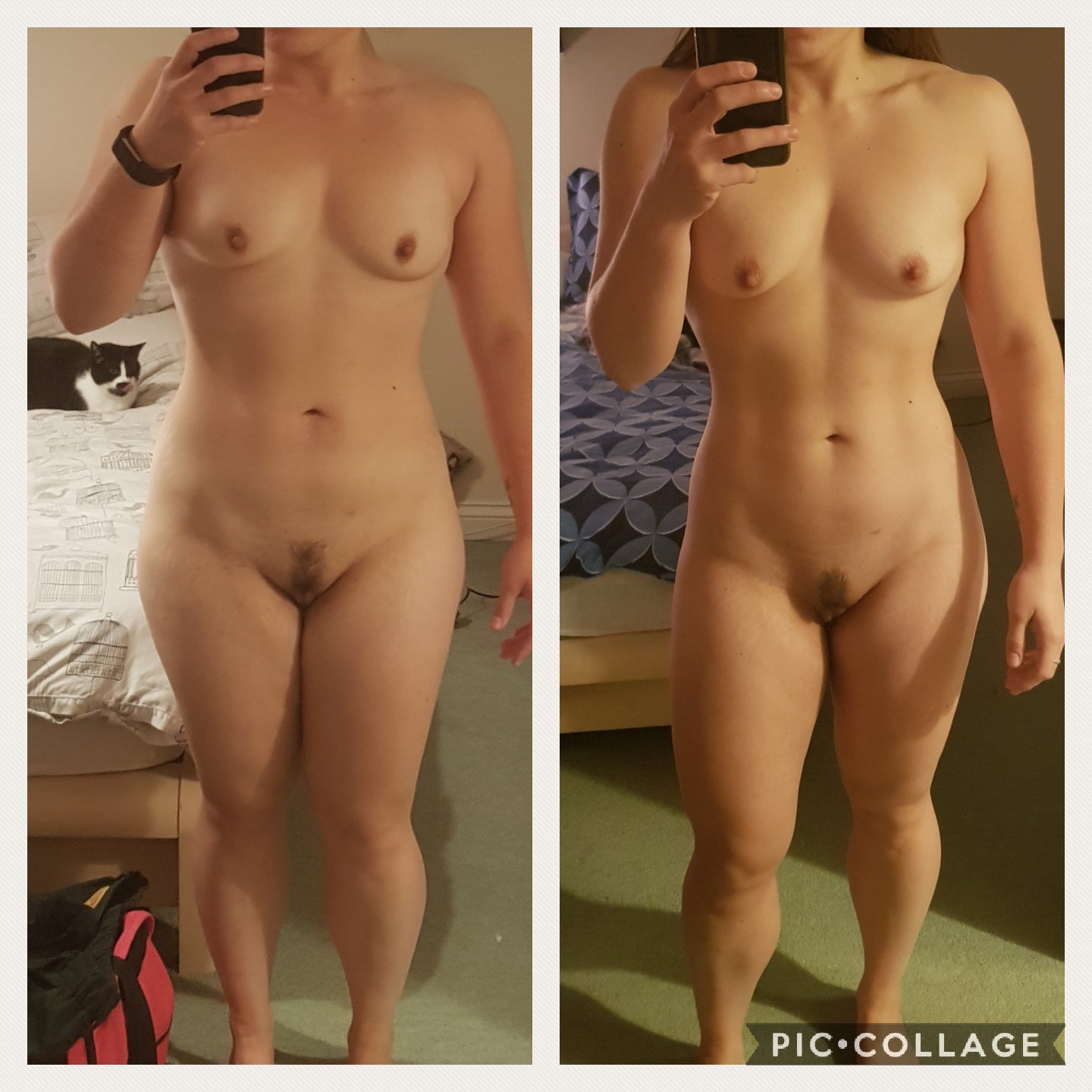F/30/167lbs - 151lbs/5ft3 these photos are taken 6 weeks apart. I sometimes struggle to see the progress I've made but this is undeniable! I'm so proud of myself.