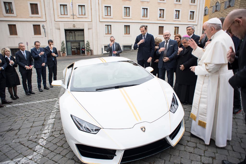 The Pope's Lamborghini comes with a wetness indicator