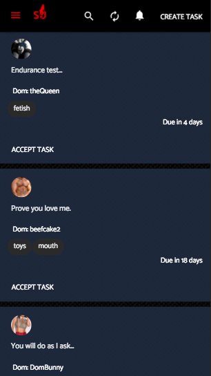 SubmissiveTask - Site for subs to complete tasks from doms
