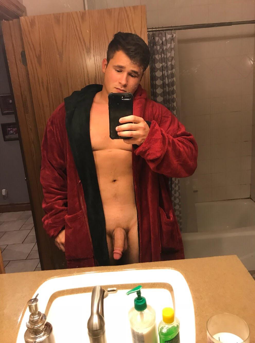 Soft dick and a silk robe 