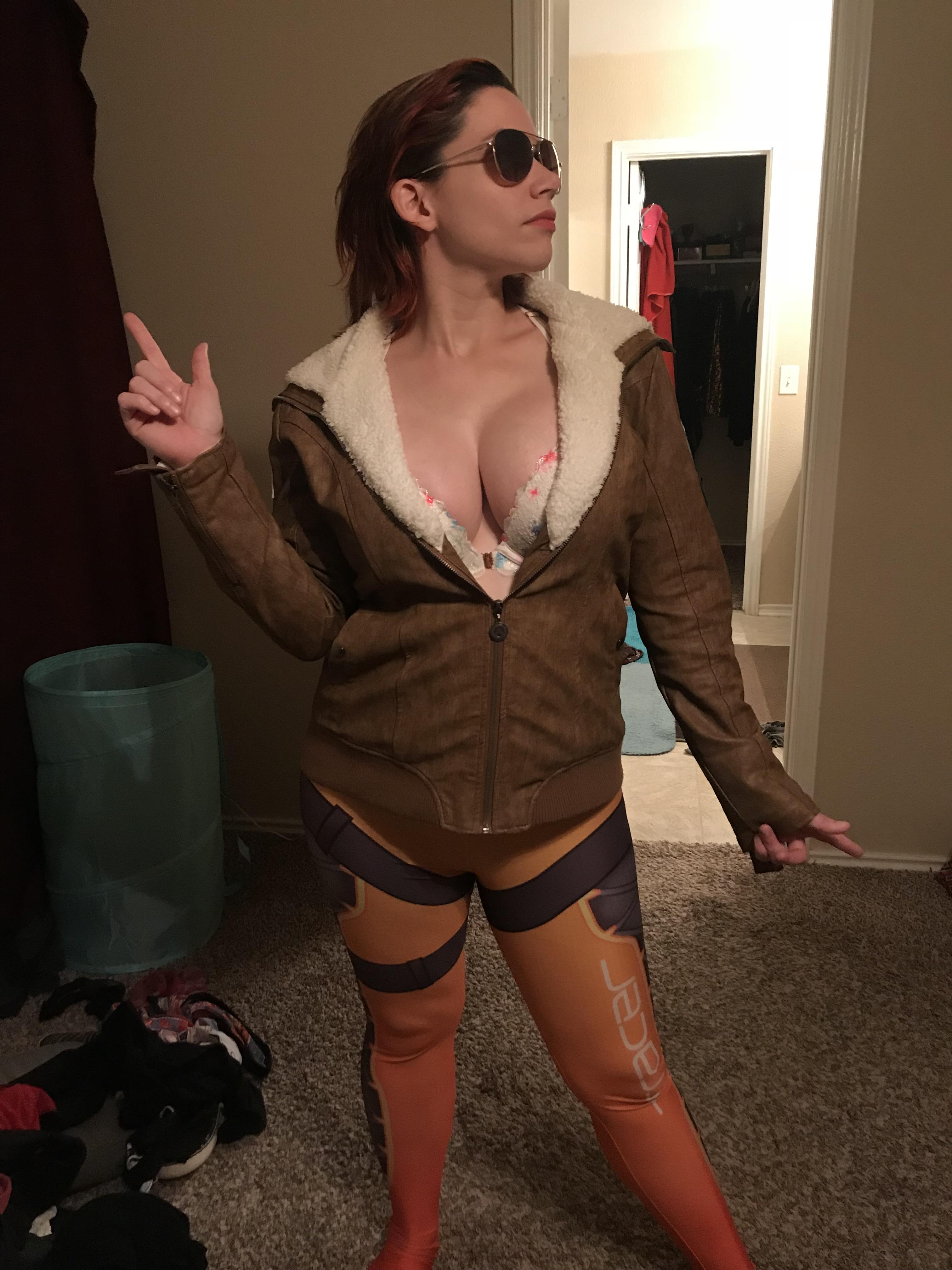 Think I'll need a smaller jacket i[f] I want to cosplay as Tracer [oc]
