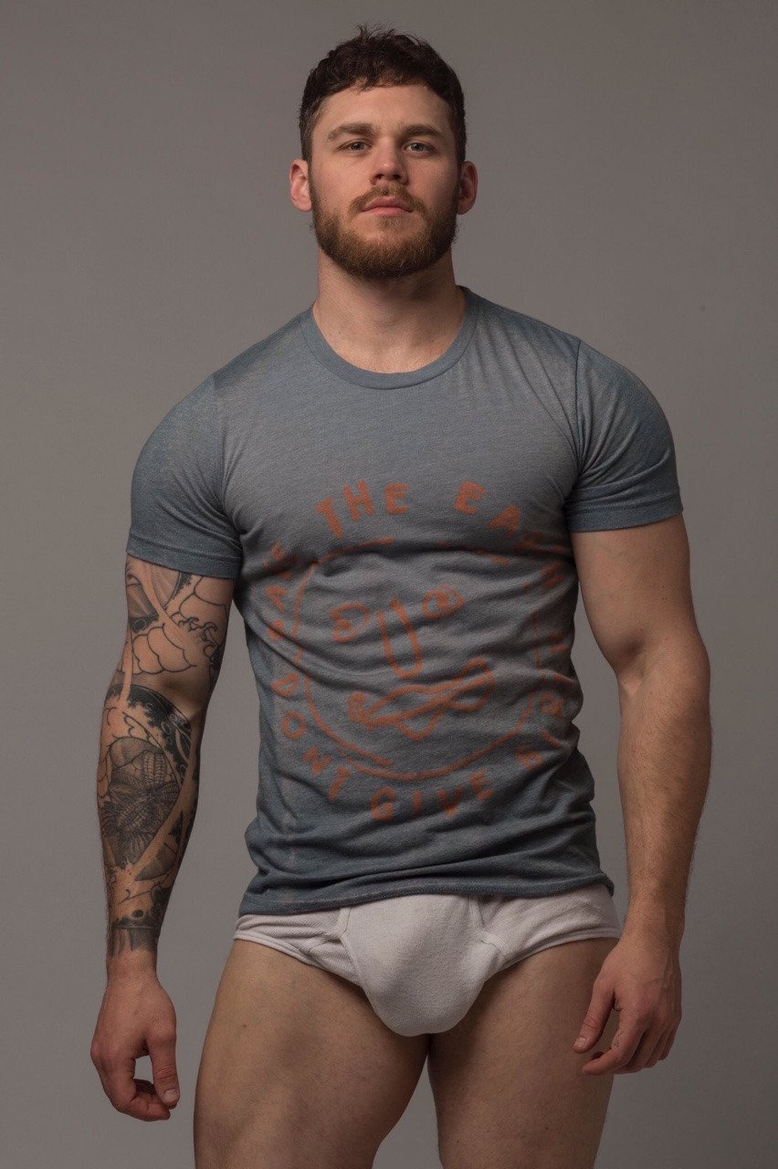 Impressively fills out both his t-shirt and his briefs...