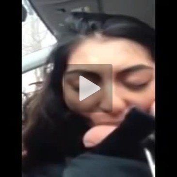 Arab amateur gives killer blowjob in car