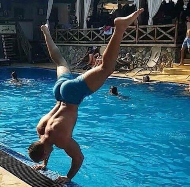 Handstand On The Pool Edge
