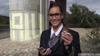 Czech School Girl Gives Ass For Money