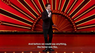 #john mulaney #all queue can eat #video #this is one of my favorite bits :
this whole thing is way too good to be giffed you need to expirience it
There are so many things that are TOP quality about this  The business with the mic rope  The bounding acros