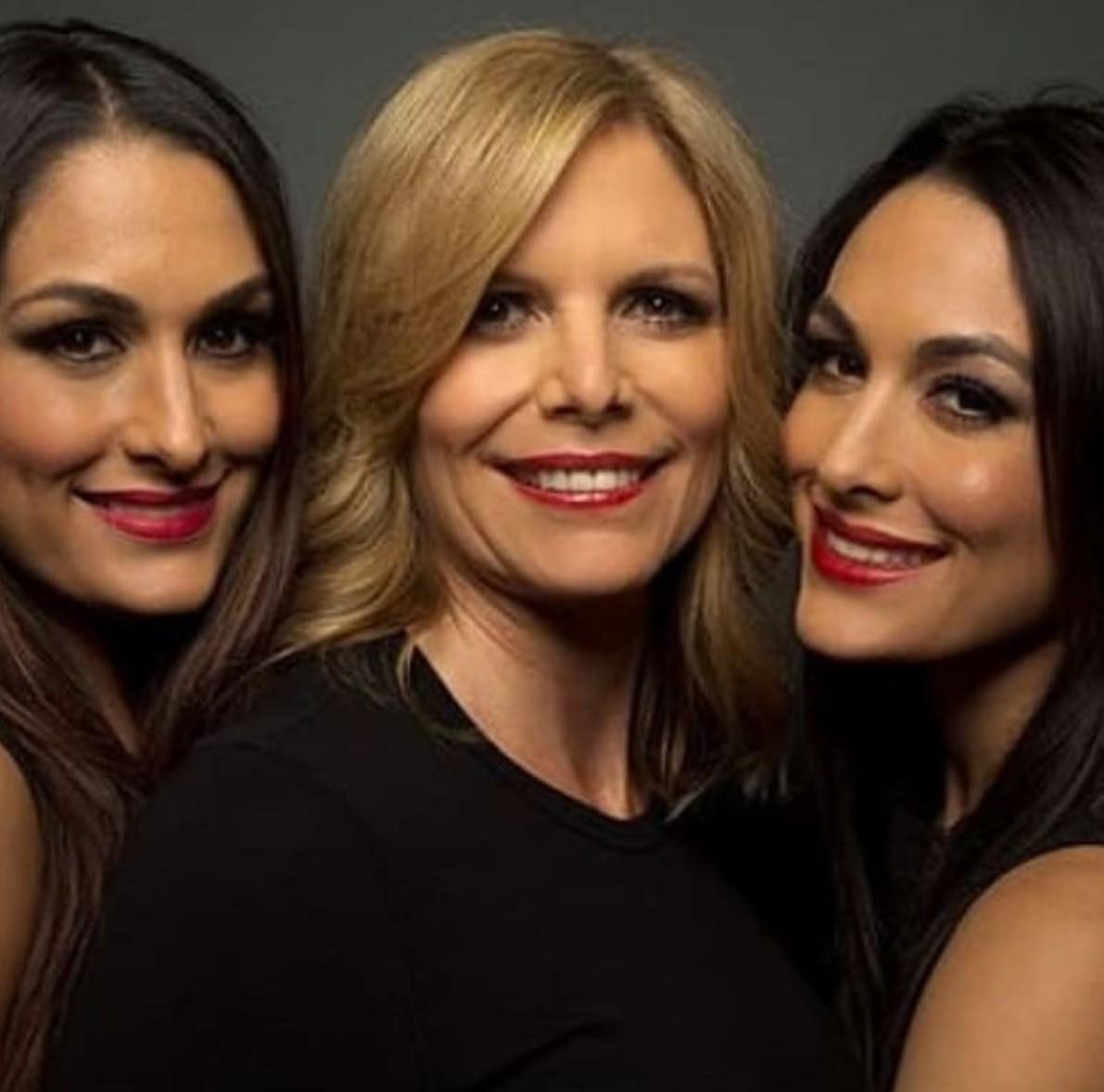 The Bella Twins from WWE and their Mom