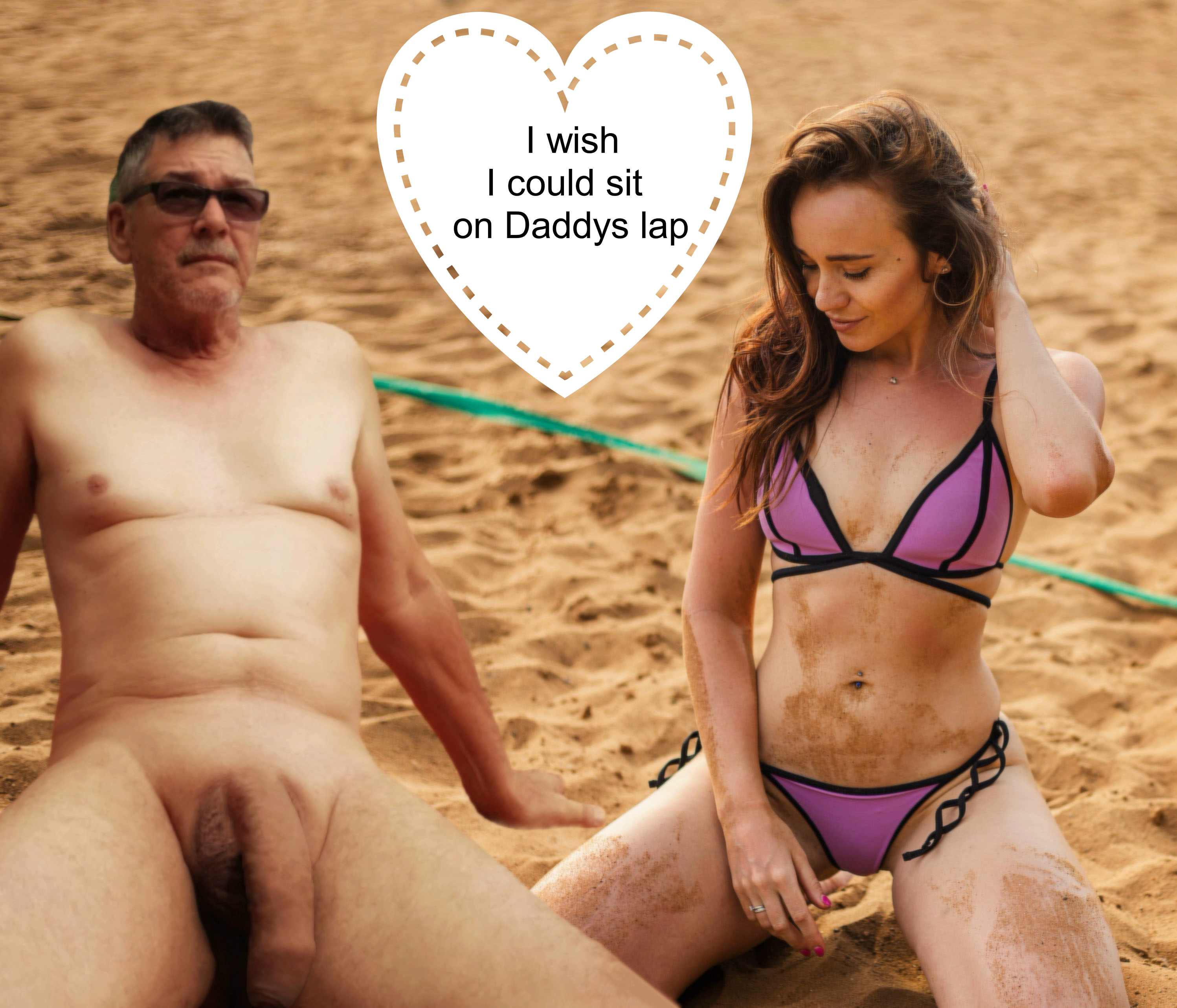 True nudist daddy daughter with captions
