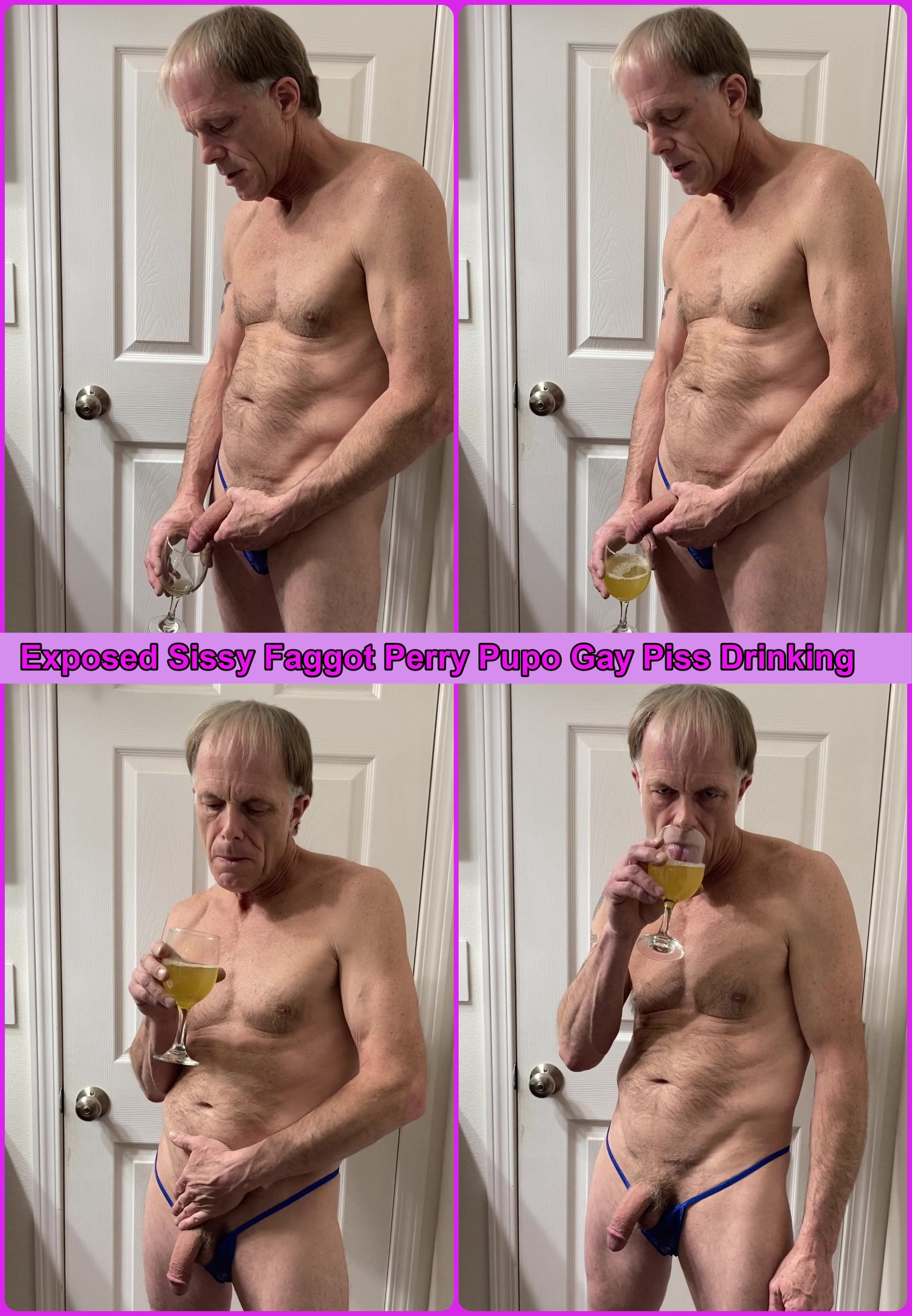 Perry Pupo piss drinking faggot exposed first piss drinking video