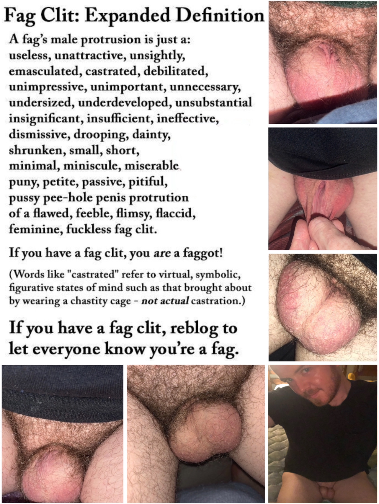 Fag Joseph Ray Lee showing off his clit.