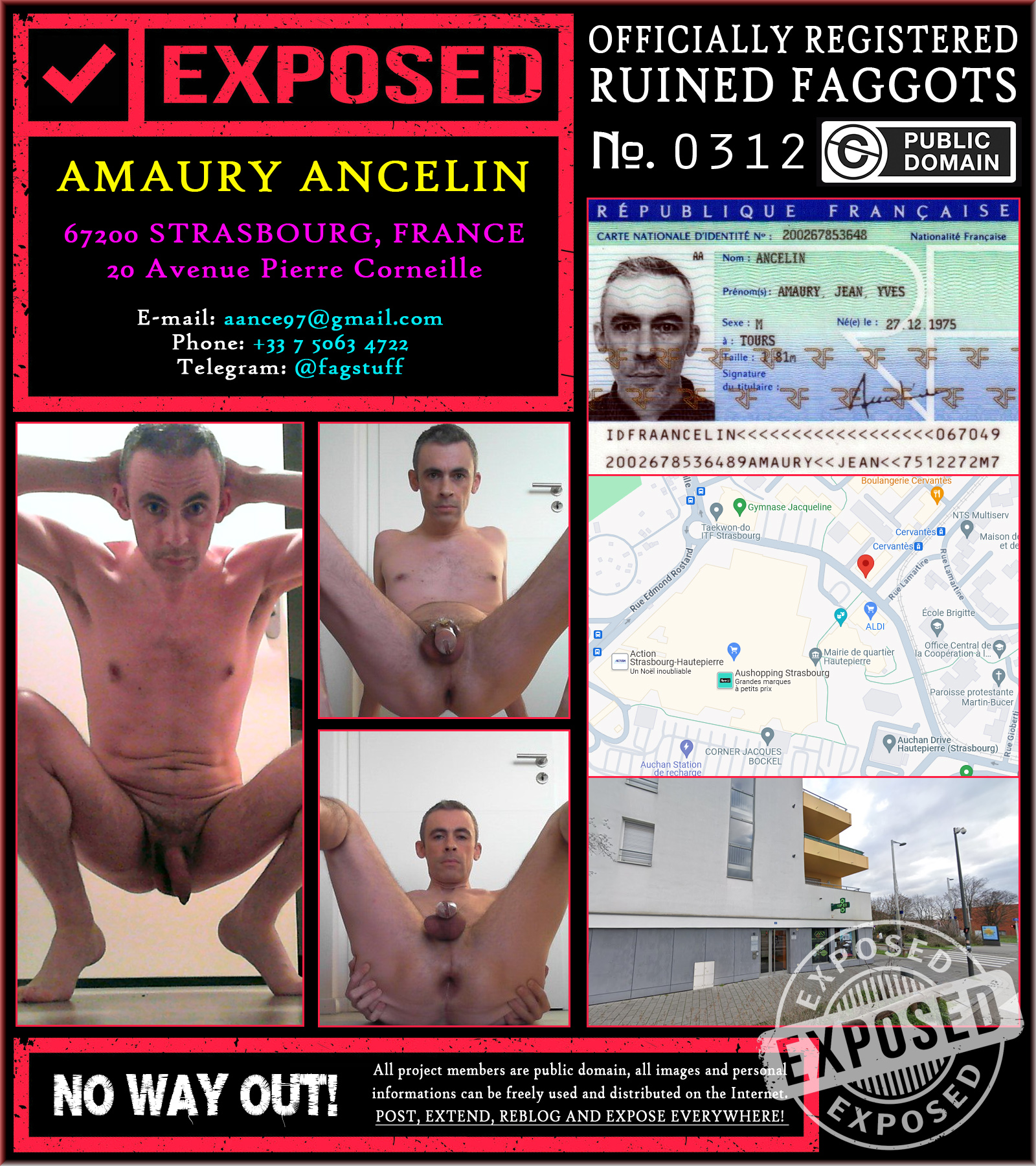 Amaury Ancelin the exhibitionist faggot