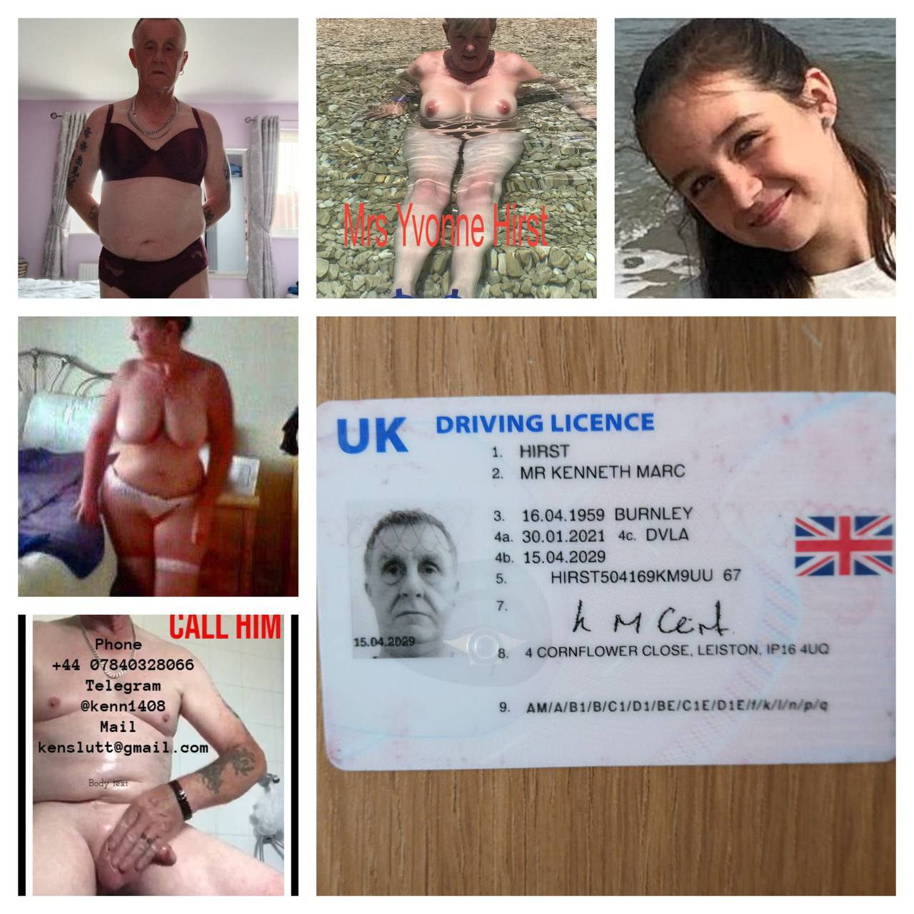 UK sissy Marc Hirst unaware wife and grandaughter