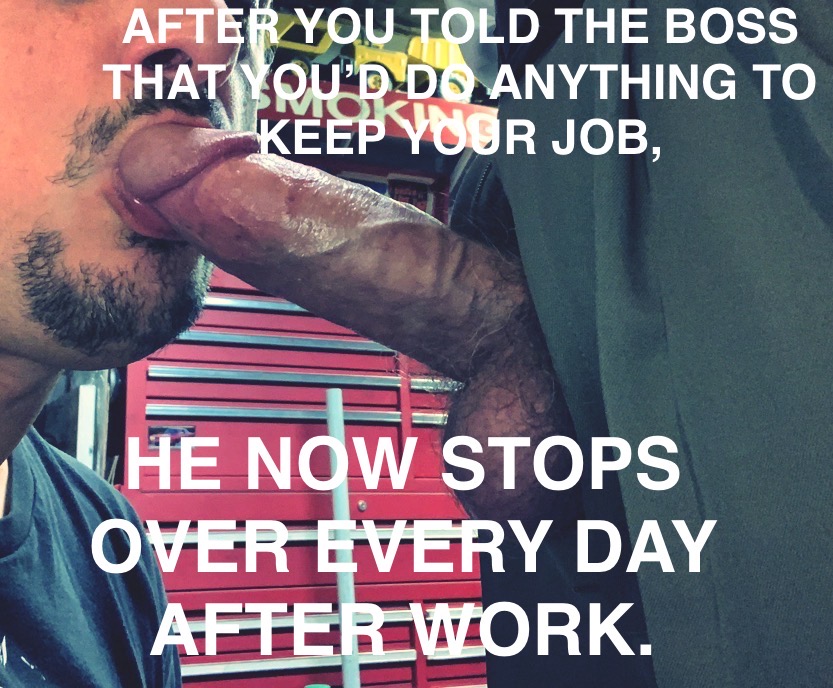 Faggot Sucks the Boss’s Cock