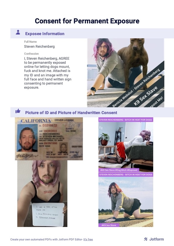 Vallejo Beastiality Escort Steven Reichenberg Gives Full Consent