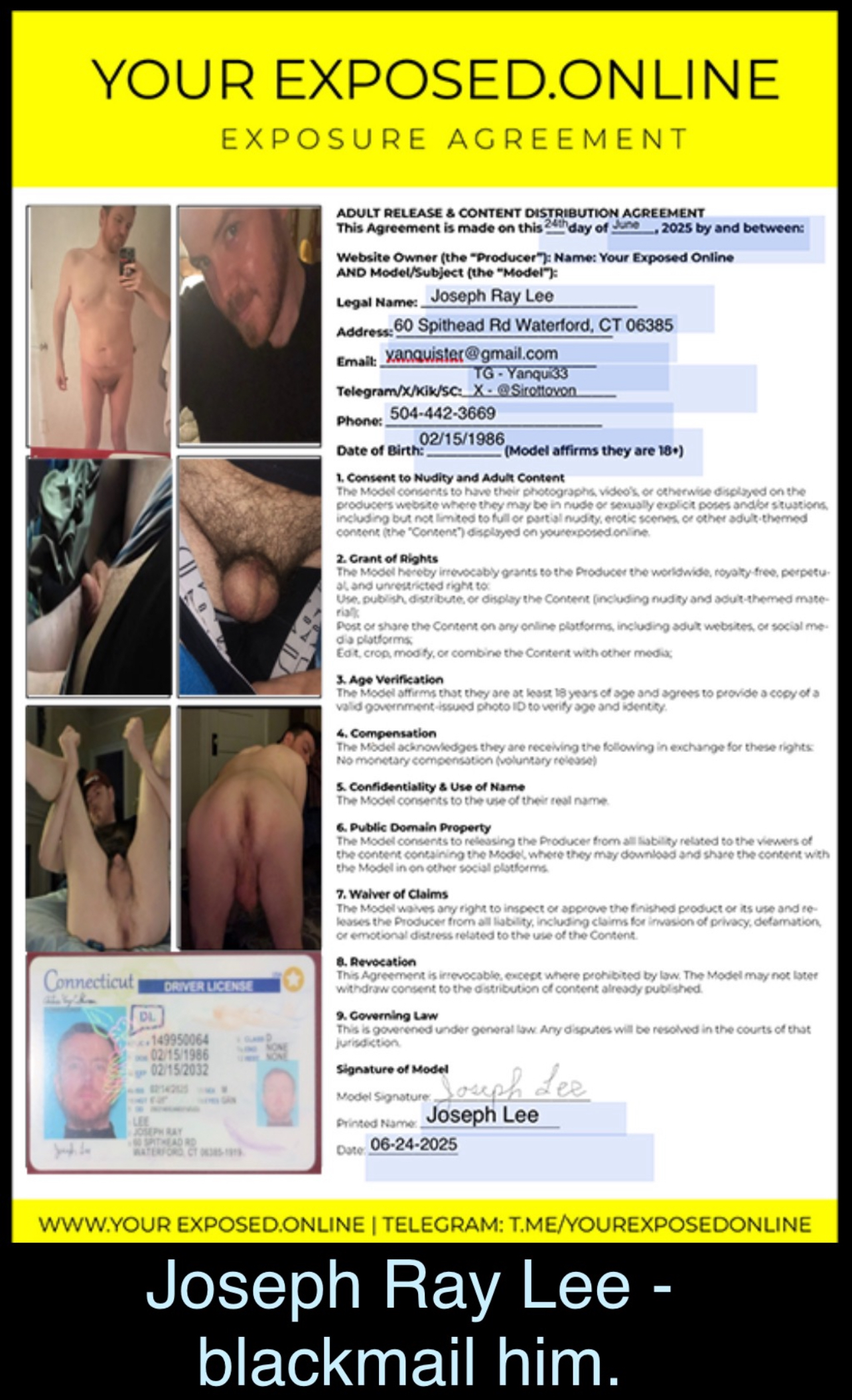 Blackmail faggot Joseph Ray Lee