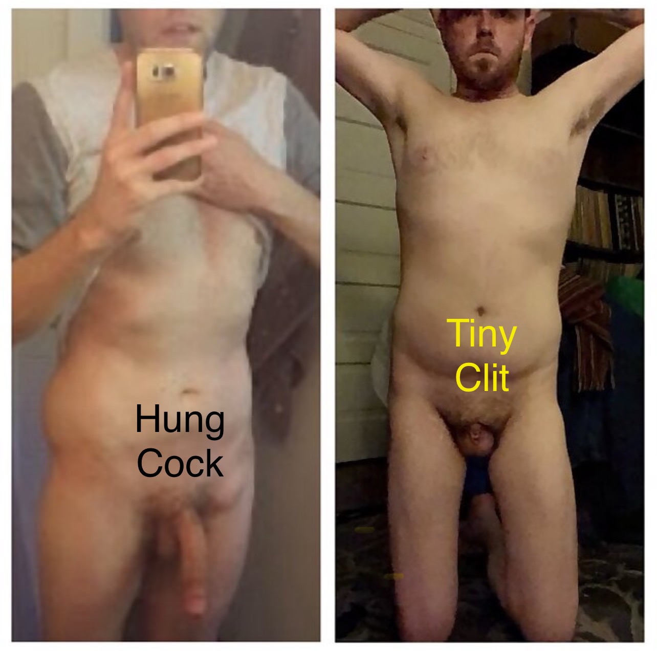 Masculine Hung man’s big dick vs fag Joseph Ray Lee’s tiny clit