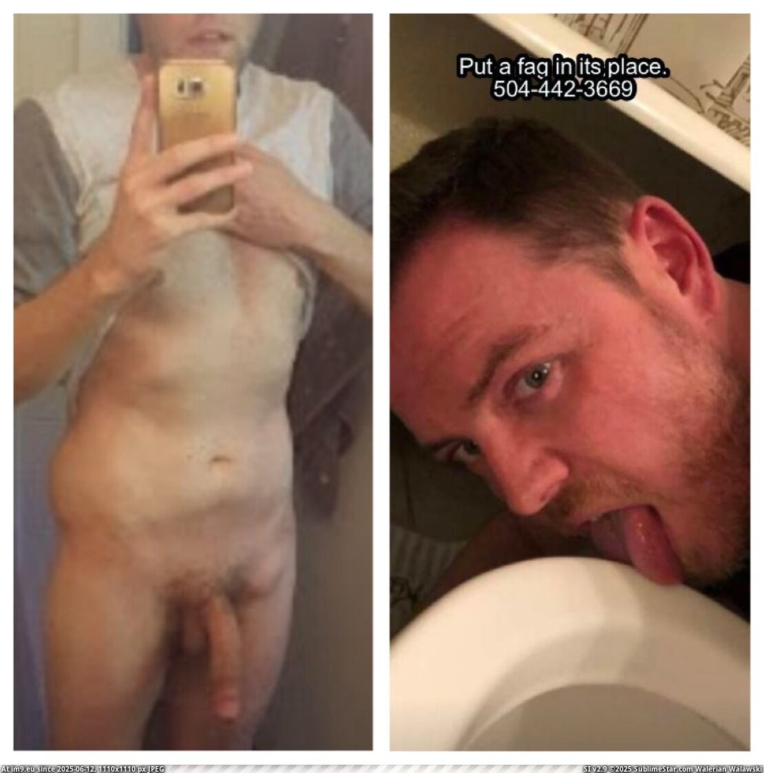 Fag worships big dick