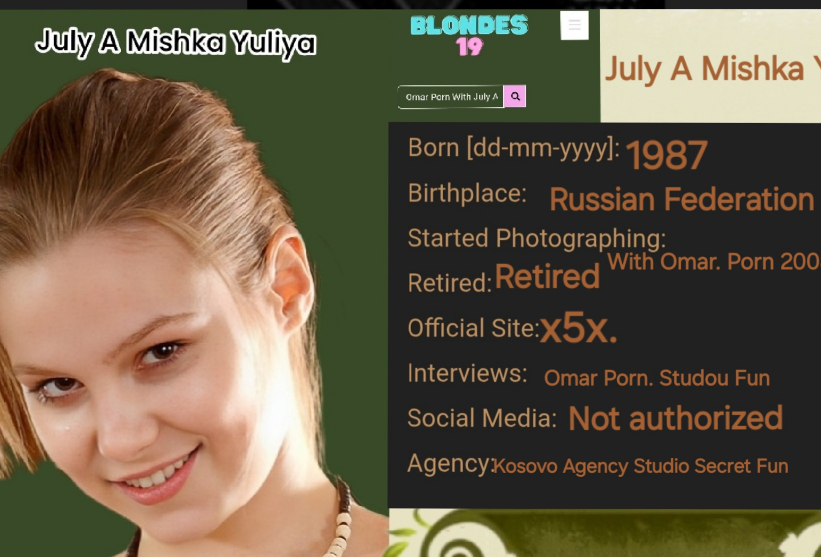 Leaked . Mishka. OmarOmar Porn With July A Mishka Yuliya