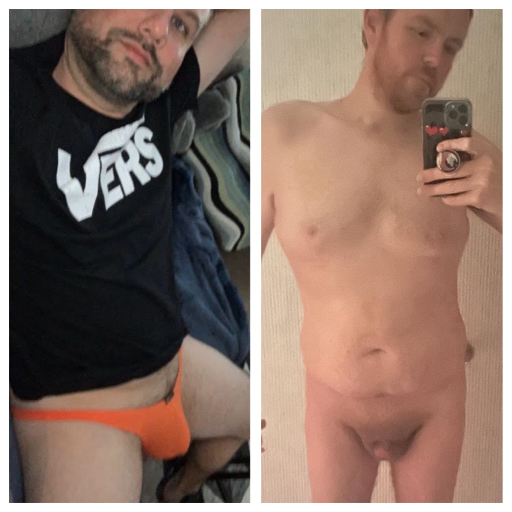 Compare big bulge to fag clit 