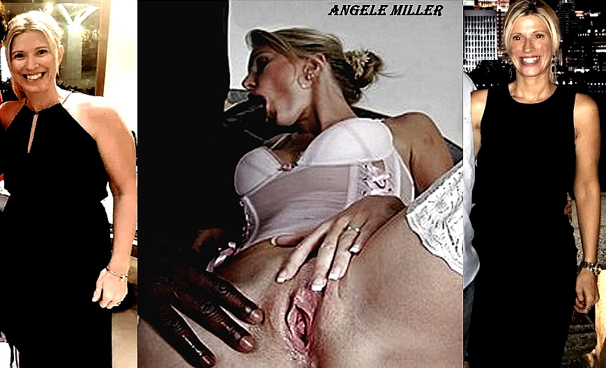 Before and After Wife and Mom Angele Miller shaved cunt sucking huge black cock