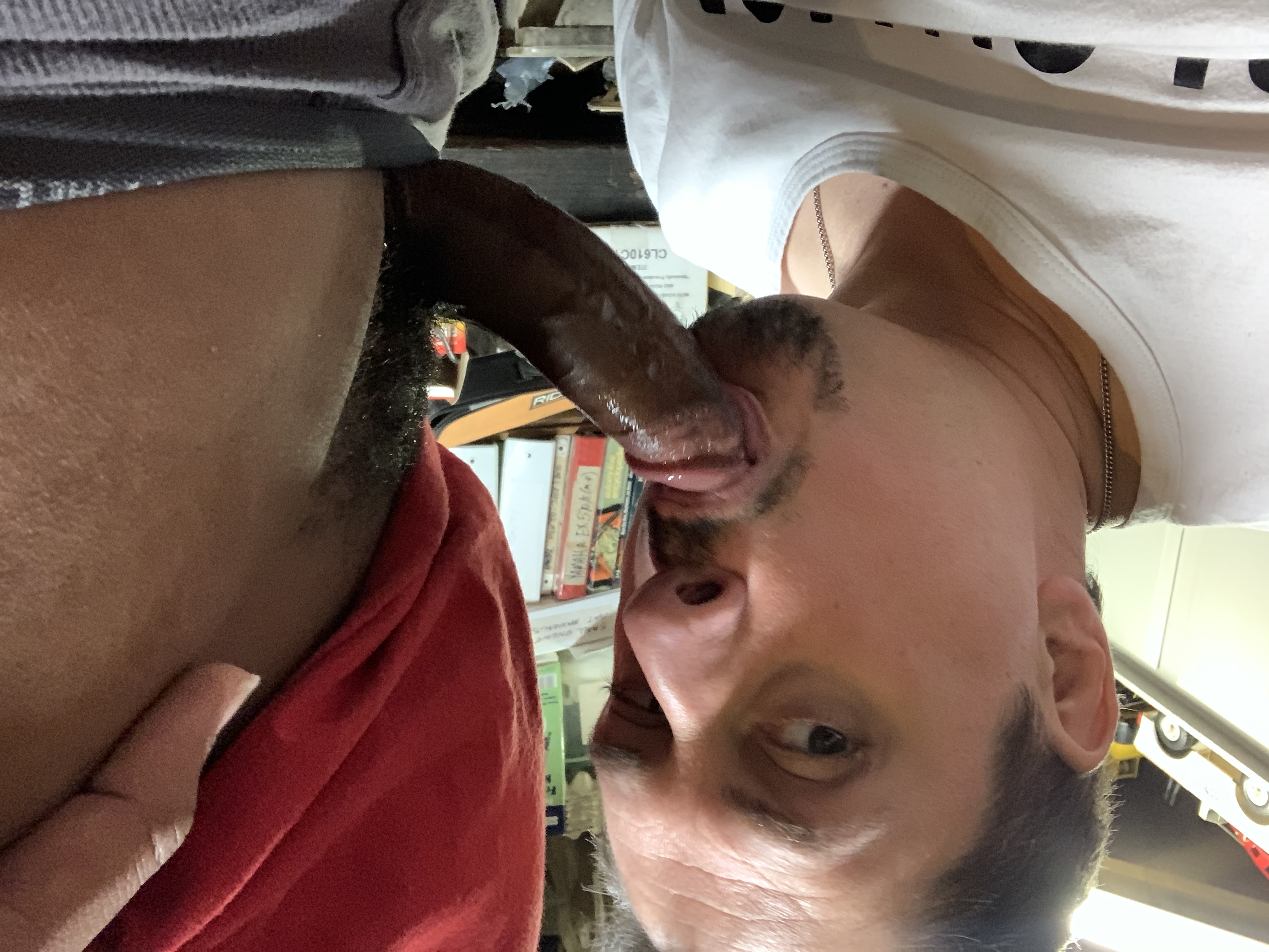 Interracial Garage Blowjob
