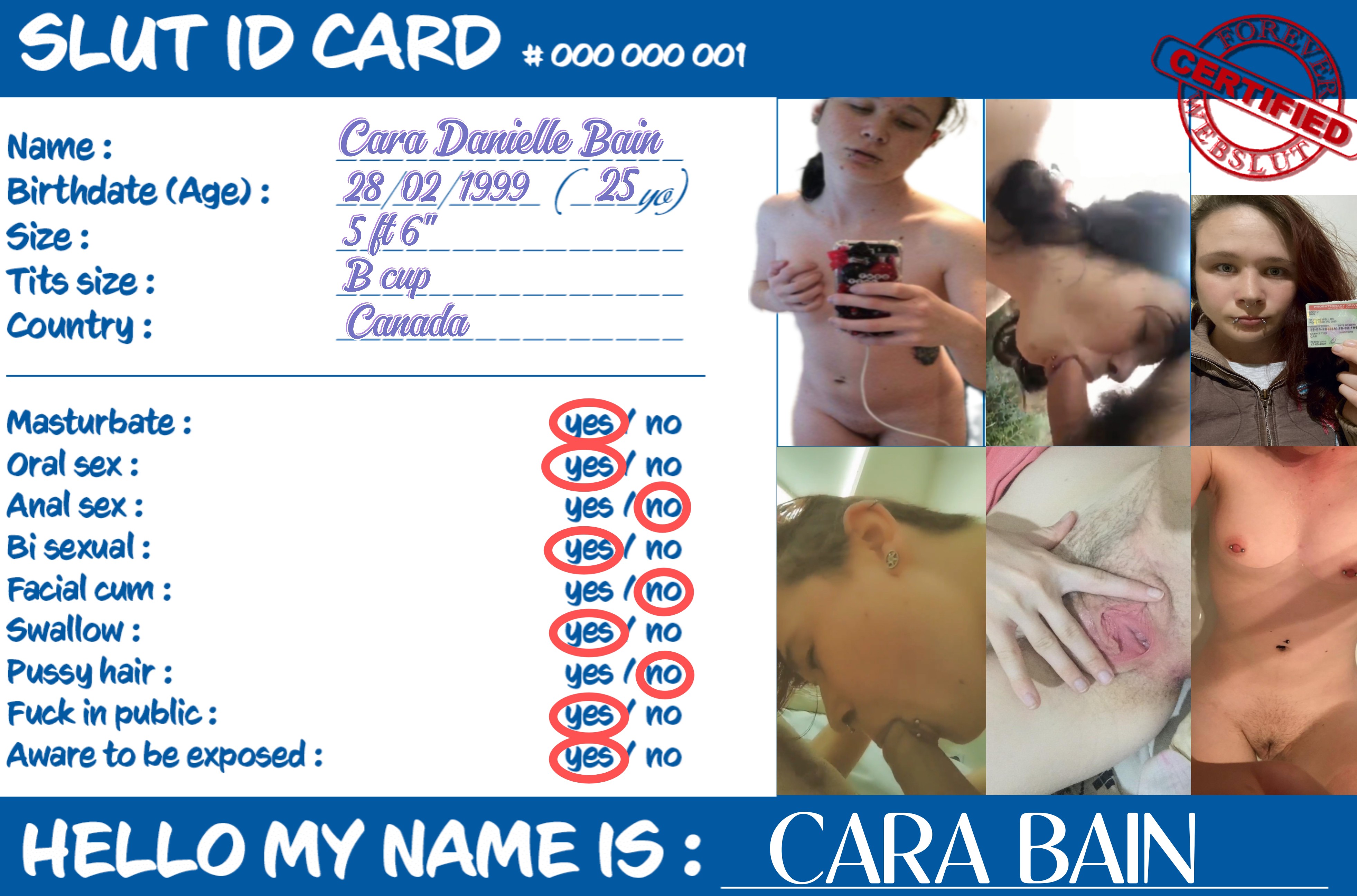 Cara Bain Slutcard